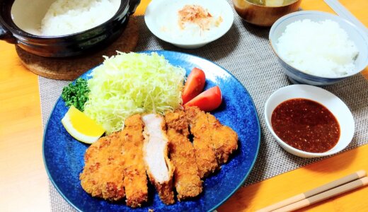 とんかつと新玉ねぎのサラダ！【男一人の休日夕食】