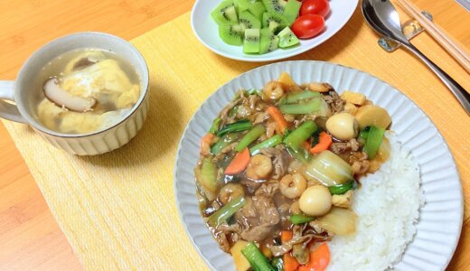 簡単中華丼！【男一人の平日夕食】