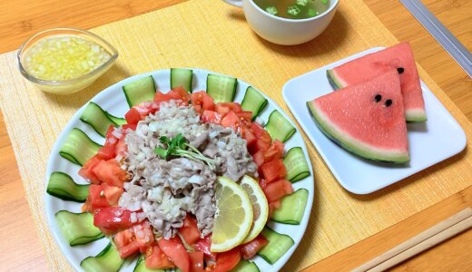 レモンだれで冷しゃぶラーメン！【男一人の平日夕食】