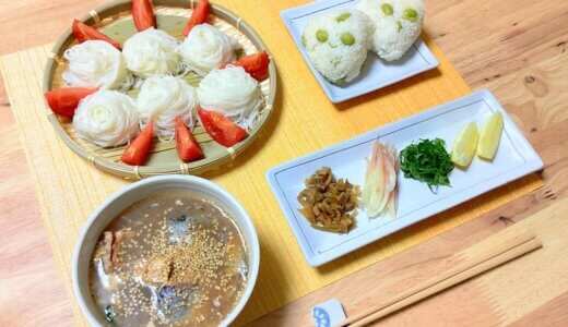 サバ缶のつけ汁でそうめんを食す！【男一人の平日夕食】