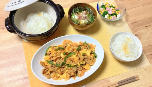 豚肉のキムたま炒め！【男一人の平日夕食】