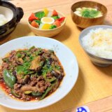 なすとピーマンののケチャップデミ炒め！【男一人の平日夕飯】