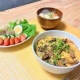 サンタマ丼と鶏だんご汁！【男一人の休日夕食】