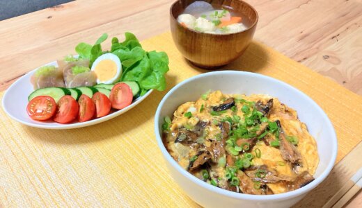 サンタマ丼と鶏だんご汁！【男一人の休日夕食】