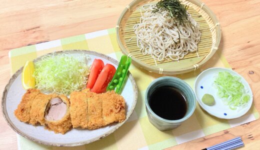 ヒレカツの一本揚げ＆ざる蕎麦！【男一人の休日昼食】