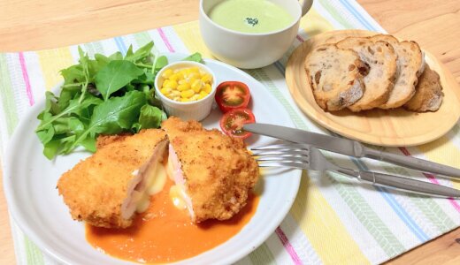 コルドンブルー＆ブロッコリーのポタージュスープ【男一人の休日昼食】