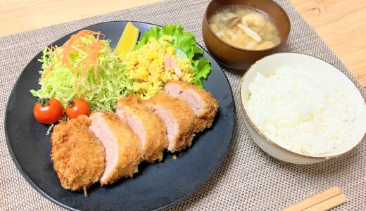 棒ヒレカツとマカロニサラダ 【男一人の休日昼食】