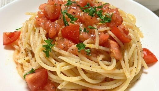 冷たいトマトのパスタ【男一人の平日夕食】