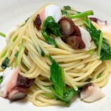 たことにんにくのパスタ【おひとり様レシピ】