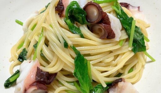 たことにんにくのパスタ【おひとり様レシピ】