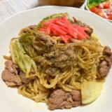 豚肉たっぷり焼きそば【おひとり様レシピ】
